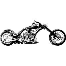 Wandtattoo Custom Chopper Flames Motorrad