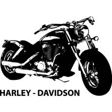 Wandtattoo Harley Davidson Chopper Motorrad